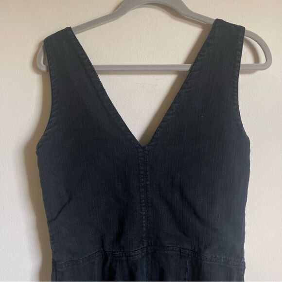 Zara TRF Collection Black Denim Jumpsuit Front Zipper Medium - Picture 11 of 11